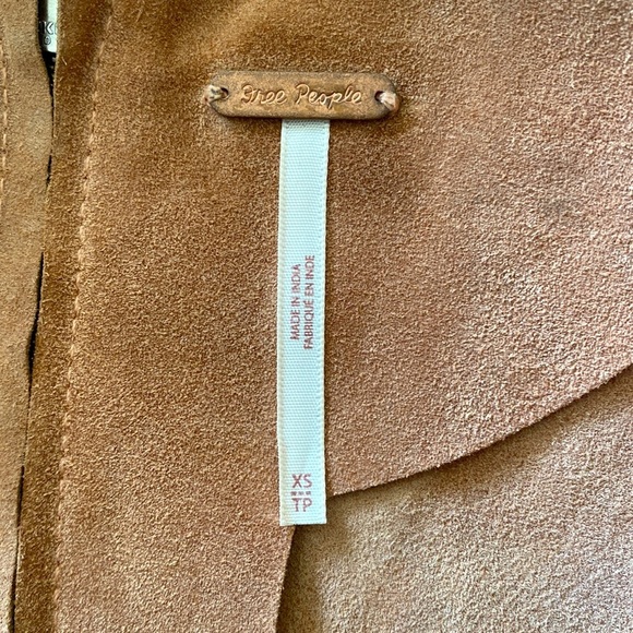 Free People Retro Love Suede Genuine Leather Mini Fit Flare Shift Dress size XS - Picture 12 of 14